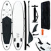 vidaXL || vidaXL Inflatable Stand up Paddle Board Set Black and White
