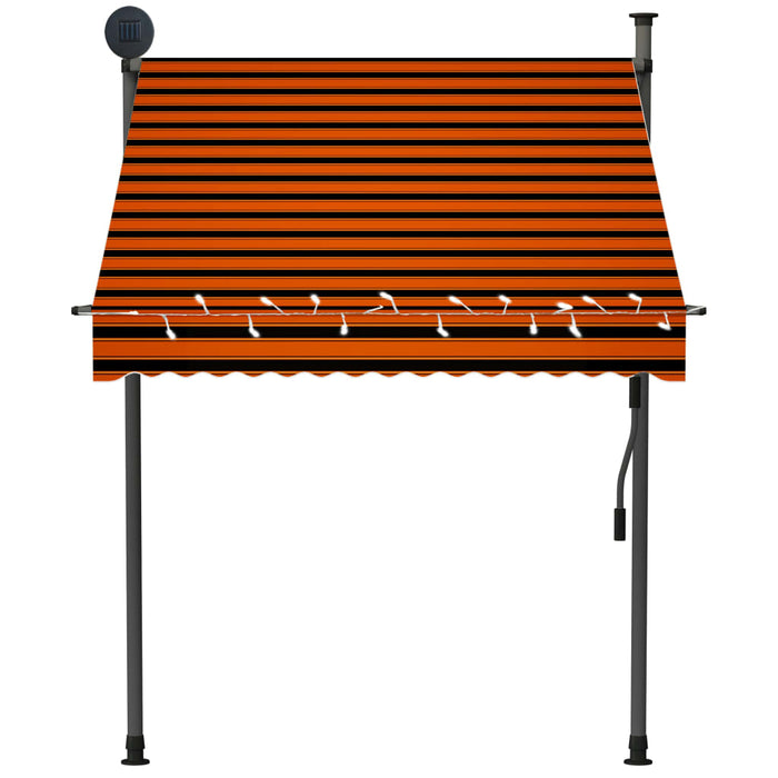 vidaXL || vidaXL Manual Retractable Awning with LED 59.1" Orange and Brown