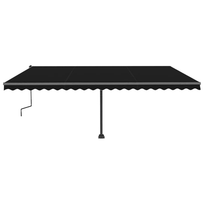 vidaXL || vidaXL Manual Retractable Awning with LED 196.9"x118.1" Anthracite