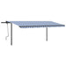 vidaXL || vidaXL Manual Retractable Awning with Posts 16.4'x9.8' Blue and White