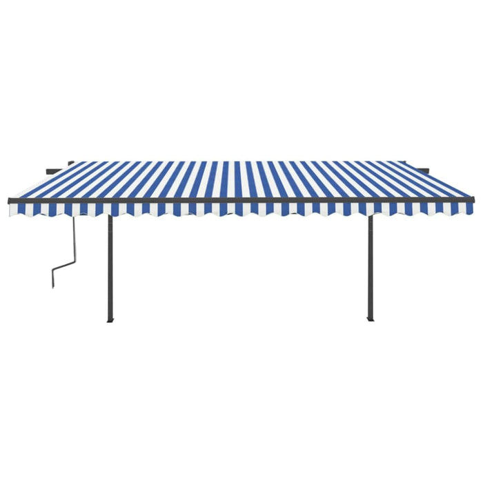 vidaXL || vidaXL Manual Retractable Awning with LED 16.4'x9.8' Blue and White
