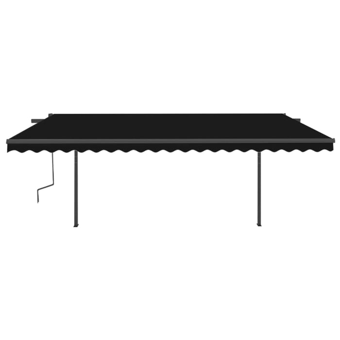 vidaXL || vidaXL Manual Retractable Awning with LED 16.4'x9.8' Anthracite