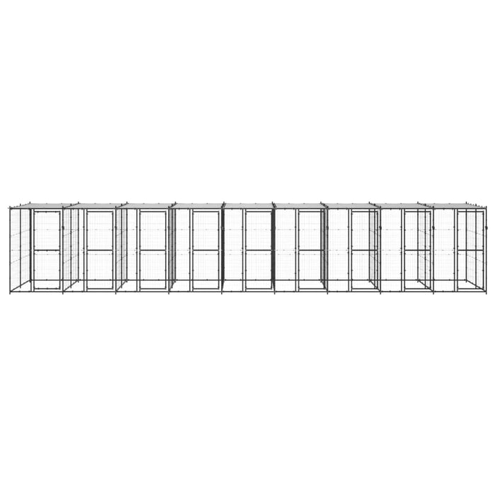 vidaXL || vidaXL Outdoor Dog Kennel Steel with Roof 234.4 ft²