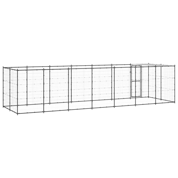 vidaXL || vidaXL Outdoor Dog Kennel Steel with Roof 182.3 ft²