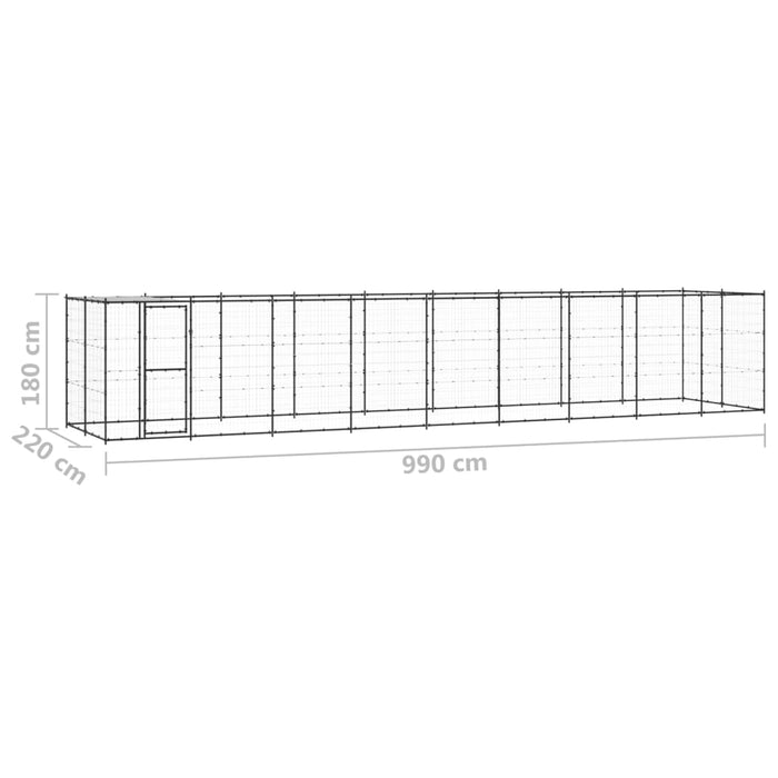 vidaXL || vidaXL Outdoor Dog Kennel Steel with Roof 234.4 ft²