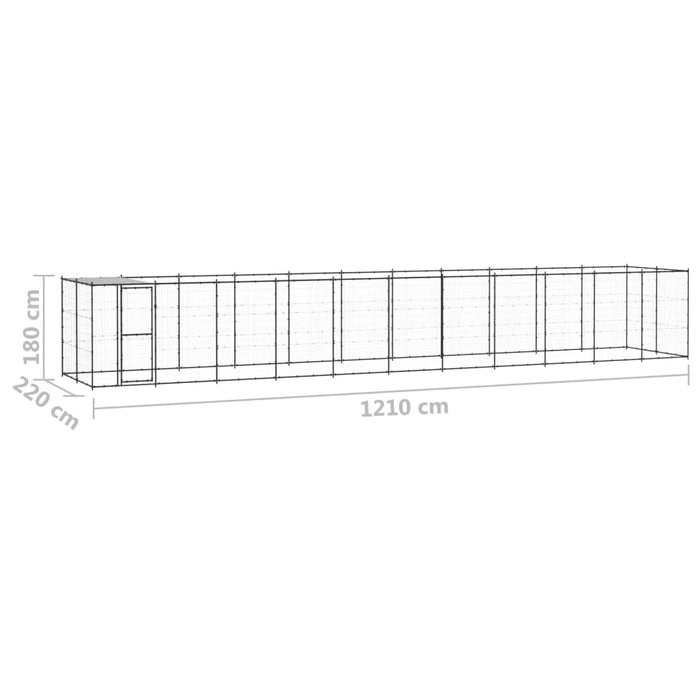 vidaXL || vidaXL Outdoor Dog Kennel Steel with Roof 286.5 ft²
