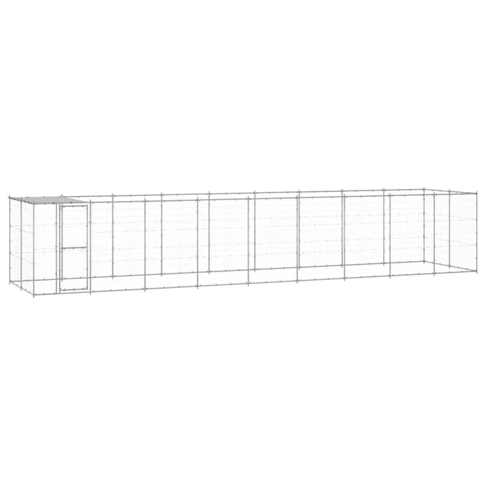 vidaXL || vidaXL Outdoor Dog Kennel Galvanized Steel with Roof 234.4 ft²