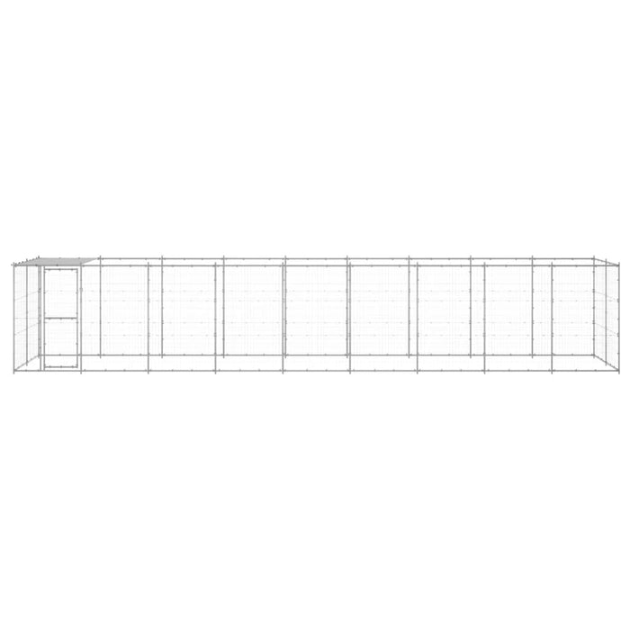 vidaXL || vidaXL Outdoor Dog Kennel Galvanized Steel with Roof 234.4 ft²