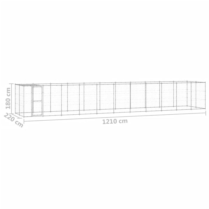 vidaXL || vidaXL Outdoor Dog Kennel Galvanized Steel with Roof 286.5 ft²