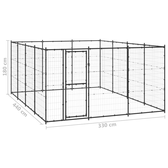 vidaXL || vidaXL Outdoor Dog Kennel Steel 156.3 ft²