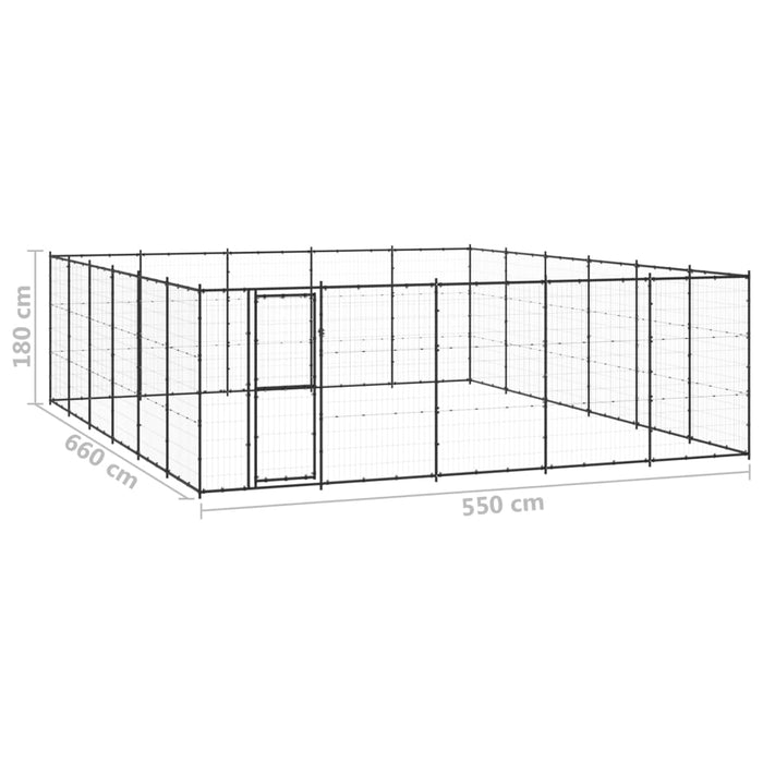 vidaXL || vidaXL Outdoor Dog Kennel Steel 390.7 ft²