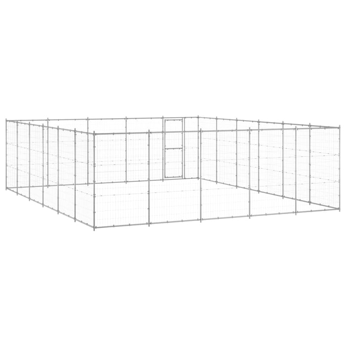 vidaXL || vidaXL Outdoor Dog Kennel Galvanized Steel 390.7 ft²
