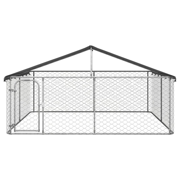 vidaXL || vidaXL Outdoor Dog Kennel with Roof 118.1"x118.1"x59.1"