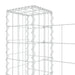 vidaXL || vidaXL U-shape Gabion Basket with 2 Posts Iron 55.1"x7.9"x39.4"