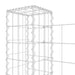 vidaXL || vidaXL U-shape Gabion Basket with 3 Posts Iron 102.4"x7.9"x39.4"