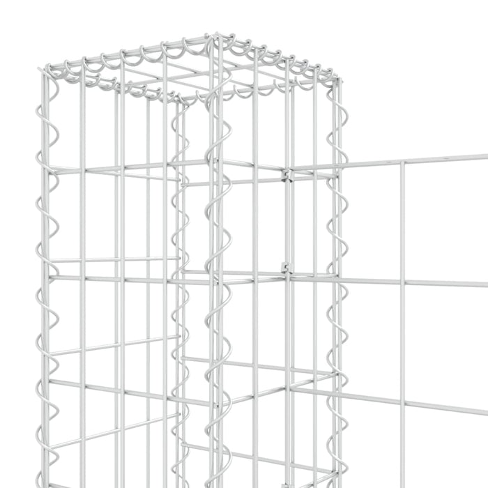 vidaXL || vidaXL U-shape Gabion Basket with 6 Posts Iron 244.1"x7.9"x39.4"
