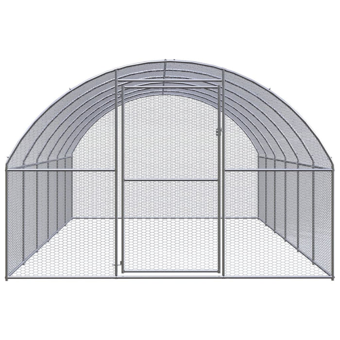 vidaXL || vidaXL Outdoor Chicken Coop 9.8'x19.7'x6.6' Galvanized Steel