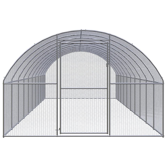 vidaXL || vidaXL Outdoor Chicken Coop 9.8'x32.8'x6.6' Galvanized Steel