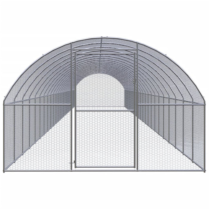 vidaXL || vidaXL Outdoor Chicken Coop 9.8'x78.7'x6.6' Galvanized Steel
