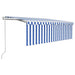 vidaXL || vidaXL Automatic Retractable Awning with Blind 13.1'x9.8' Blue&White