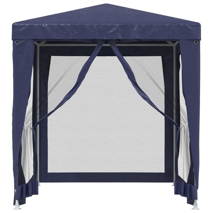 vidaXL || vidaXL Party Tent with 4 Mesh Sidewalls Blue 6.6'x6.6' HDPE