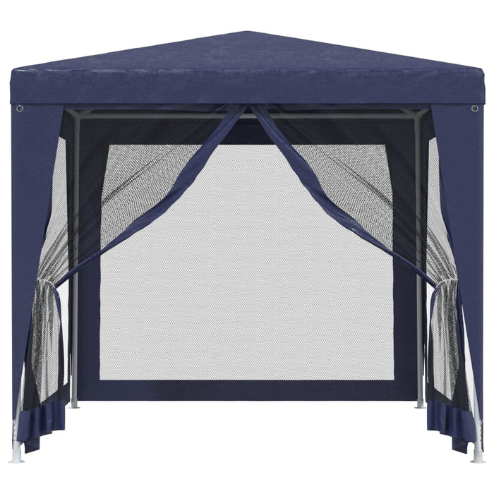 vidaXL || vidaXL Party Tent with 4 Mesh Sidewalls Blue 8.2'x8.2' HDPE