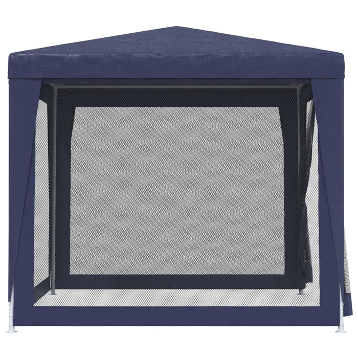 vidaXL || vidaXL Party Tent with 4 Mesh Sidewalls Blue 8.2'x8.2' HDPE