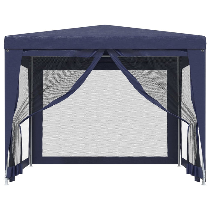 vidaXL || vidaXL Party Tent with 4 Mesh Sidewalls Blue 9.8'x9.8' HDPE