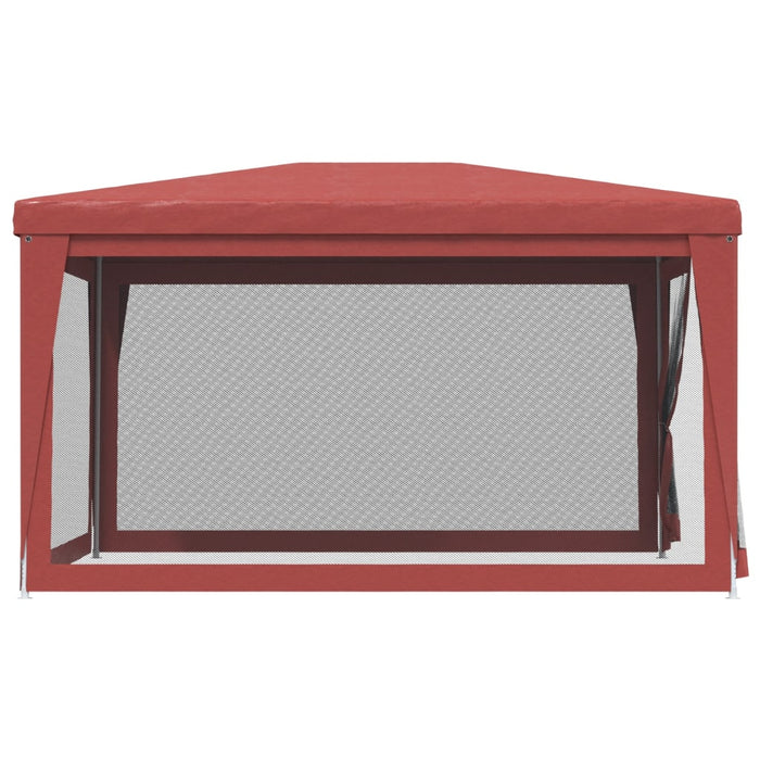 vidaXL || vidaXL Party Tent with 4 Mesh Sidewalls Red 9.8'x13.1' HDPE