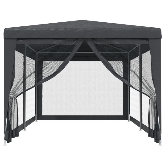 vidaXL || vidaXL Party Tent with 6 Mesh Sidewalls Anthracite 9.8'x19.7' HDPE