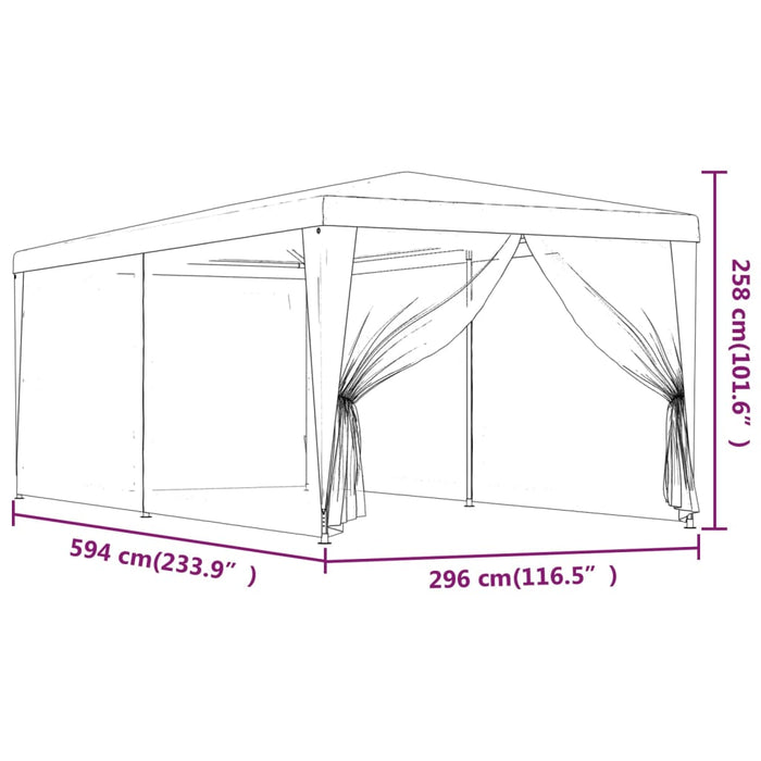 vidaXL || vidaXL Party Tent with 6 Mesh Sidewalls Anthracite 9.8'x19.7' HDPE