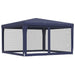 vidaXL || vidaXL Party Tent with 4 Mesh Sidewalls Blue 13.1'x13.1' HDPE