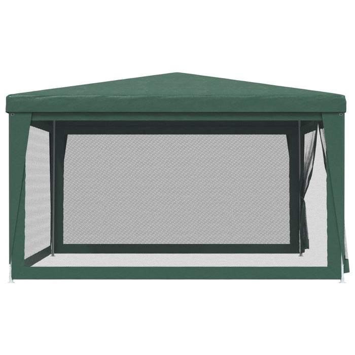 vidaXL || vidaXL Party Tent with 4 Mesh Sidewalls Green 13.1'x13.1' HDPE