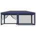 vidaXL || vidaXL Party Tent with 6 Mesh Sidewalls Blue 19.7'x13.1' HDPE