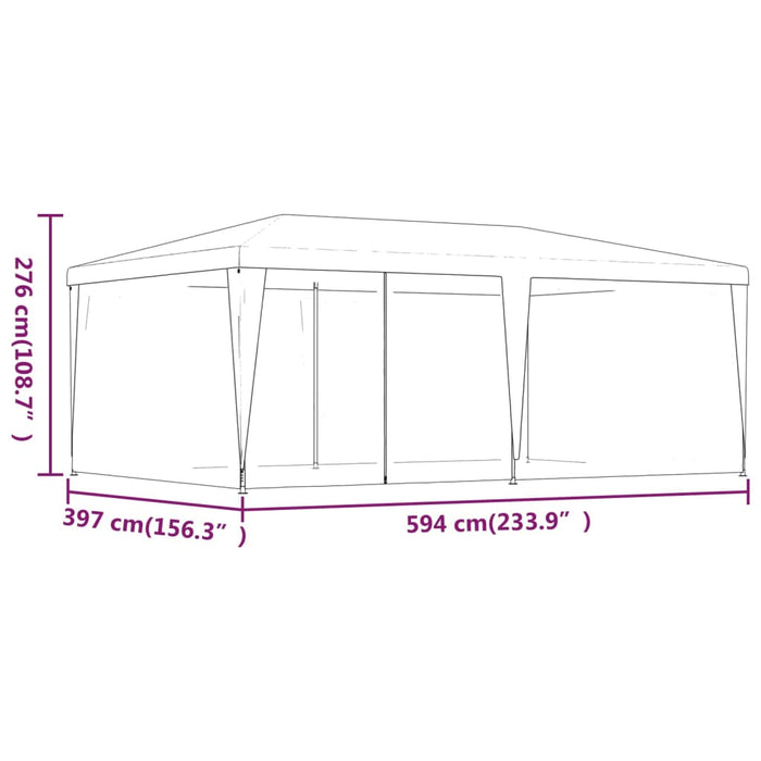 vidaXL || vidaXL Party Tent with 6 Mesh Sidewalls Anthracite 19.7'x13.1' HDPE