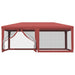 vidaXL || vidaXL Party Tent with 6 Mesh Sidewalls Red 19.7'x13.1' HDPE