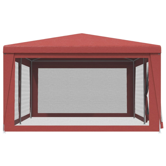 vidaXL || vidaXL Party Tent with 6 Mesh Sidewalls Red 19.7'x13.1' HDPE