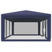 vidaXL || vidaXL Party Tent with 8 Mesh Sidewalls Blue 29.5'x13.1' HDPE