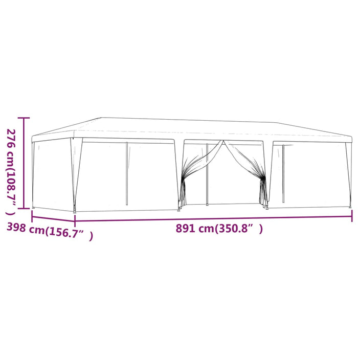 vidaXL || vidaXL Party Tent with 8 Mesh Sidewalls Anthracite 29.5'x13.1' HDPE
