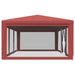 vidaXL || vidaXL Party Tent with 8 Mesh Sidewalls Red 29.5'x13.1' HDPE
