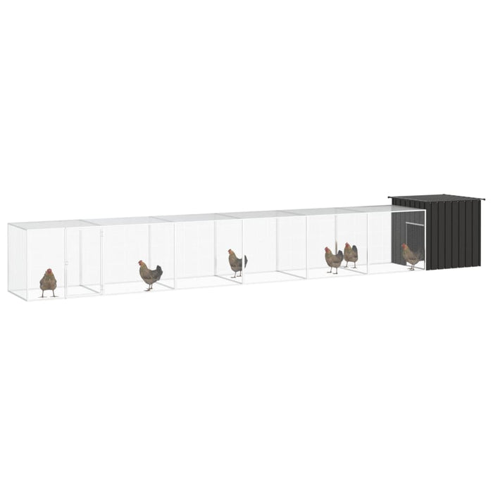 vidaXL || vidaXL Chicken Cage Anthracite 275.6"x35.8"x39.4" Galvanized Steel