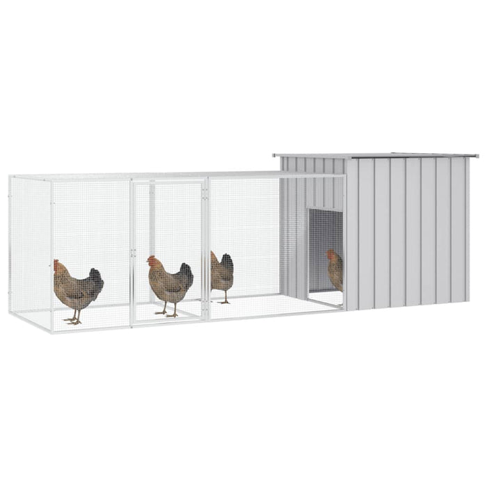 vidaXL || vidaXL Chicken Cage Gray 118.1"x35.8"x39.4" Galvanized Steel