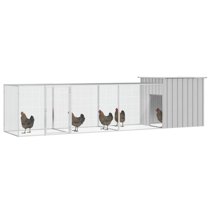 vidaXL || vidaXL Chicken Cage Gray 157.5"x35.8"x39.4" Galvanized Steel