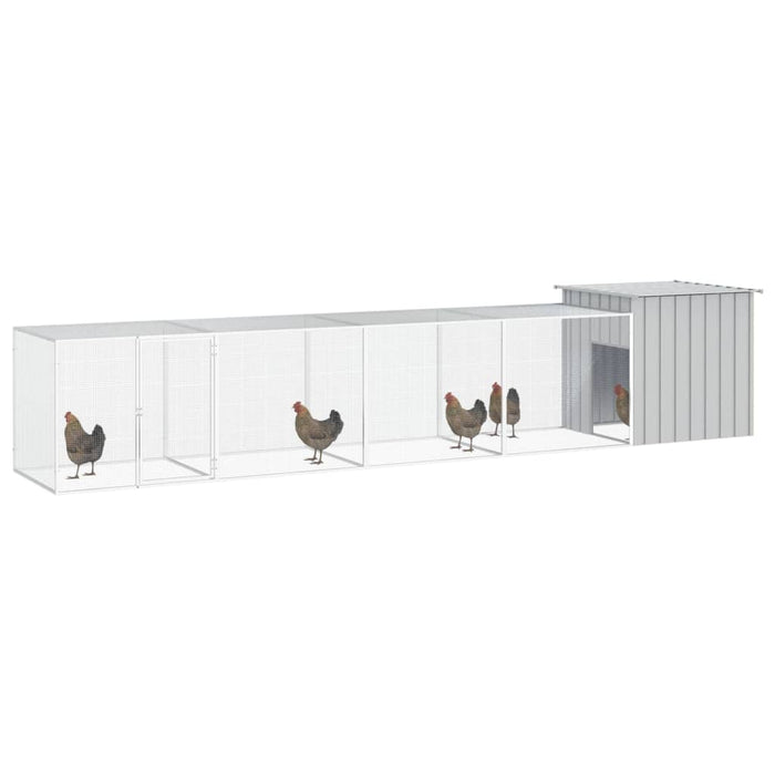 vidaXL || vidaXL Chicken Cage Gray 196.9"x35.8"x39.4" Galvanized Steel