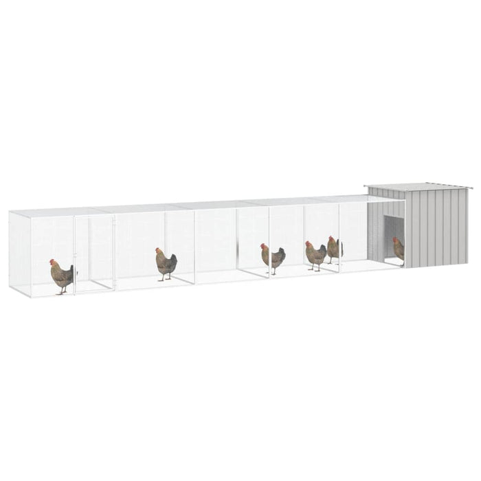 vidaXL || vidaXL Chicken Cage Gray 236.2"x35.8"x39.4" Galvanized Steel