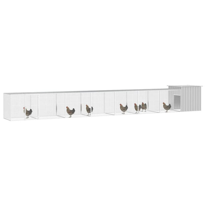 vidaXL || vidaXL Chicken Cage Gray 275.6"x35.8"x39.4" Galvanized Steel