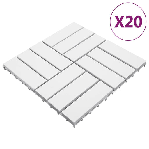 vidaXL || vidaXL Decking Tiles 20 pcs White 11.8"x11.8" Solid Wood Acacia
