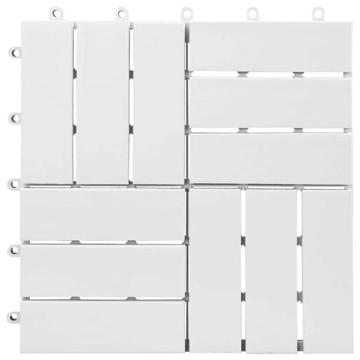 vidaXL || vidaXL Decking Tiles 30 pcs White 11.8"x11.8" Solid Wood Acacia