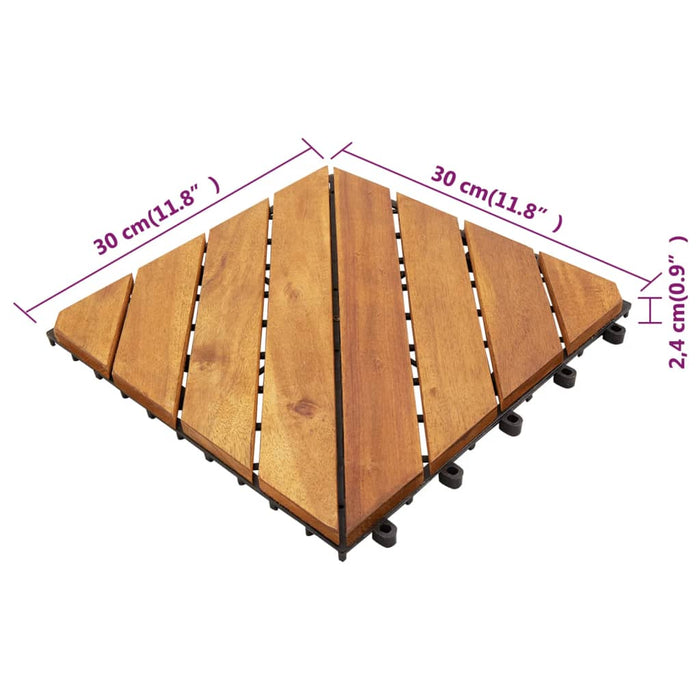 vidaXL || vidaXL Decking Tiles 20 pcs Brown 11.8"x11.8" Solid Wood Acacia