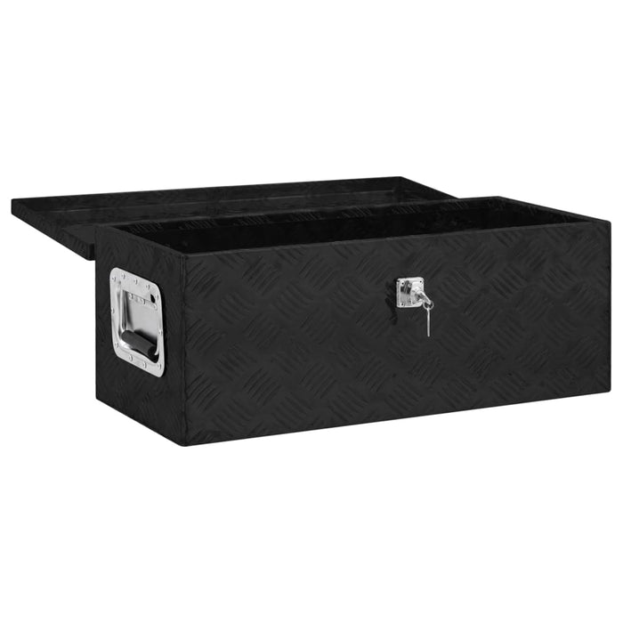 vidaXL || vidaXL Storage Box Black 27.6"x12.2"x10.6" Aluminum